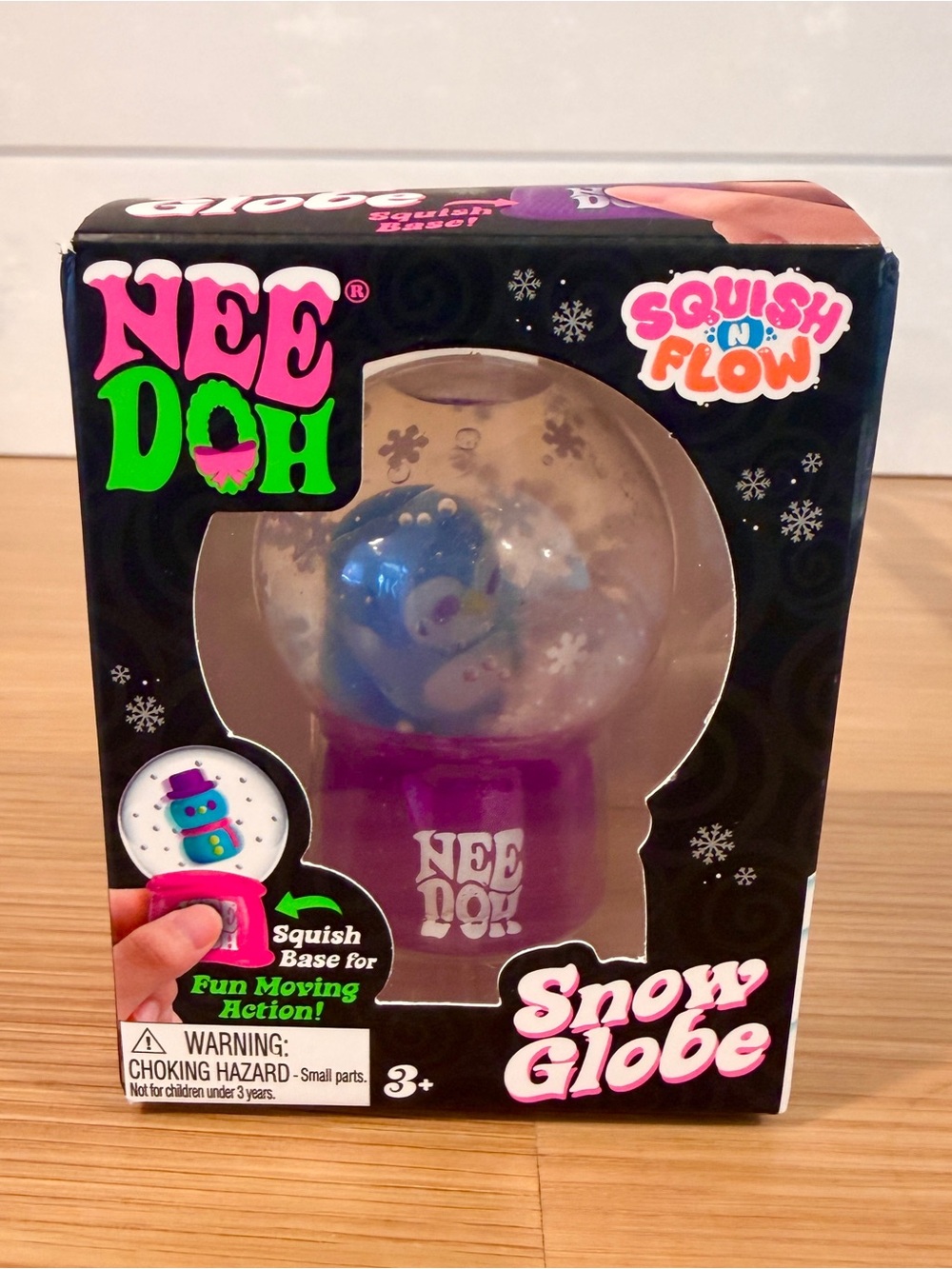 Needoh Snow Globe Purple Penny the Penguin